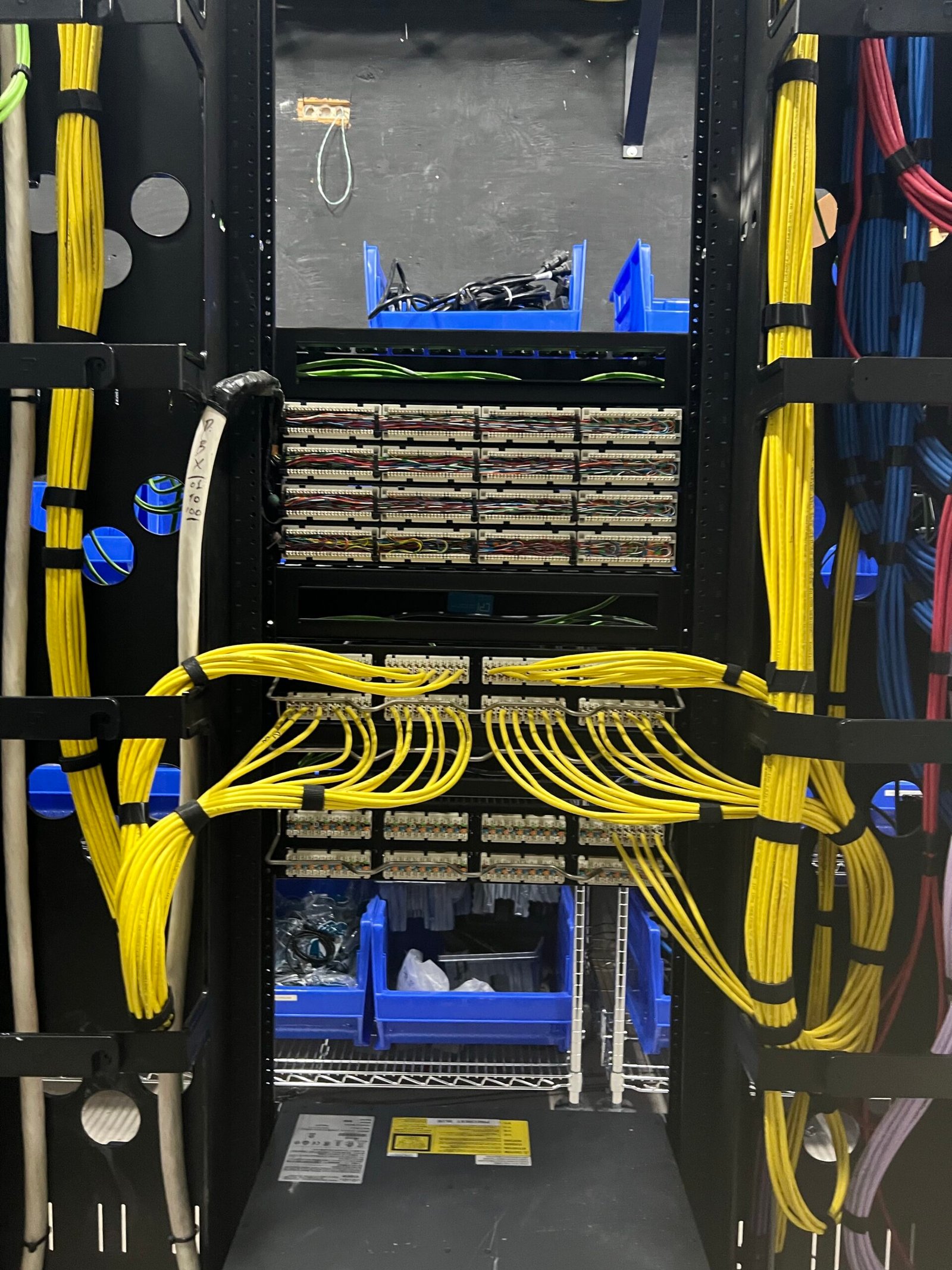 Top Tech Solutions USA structured cabling and cable management in a network rack